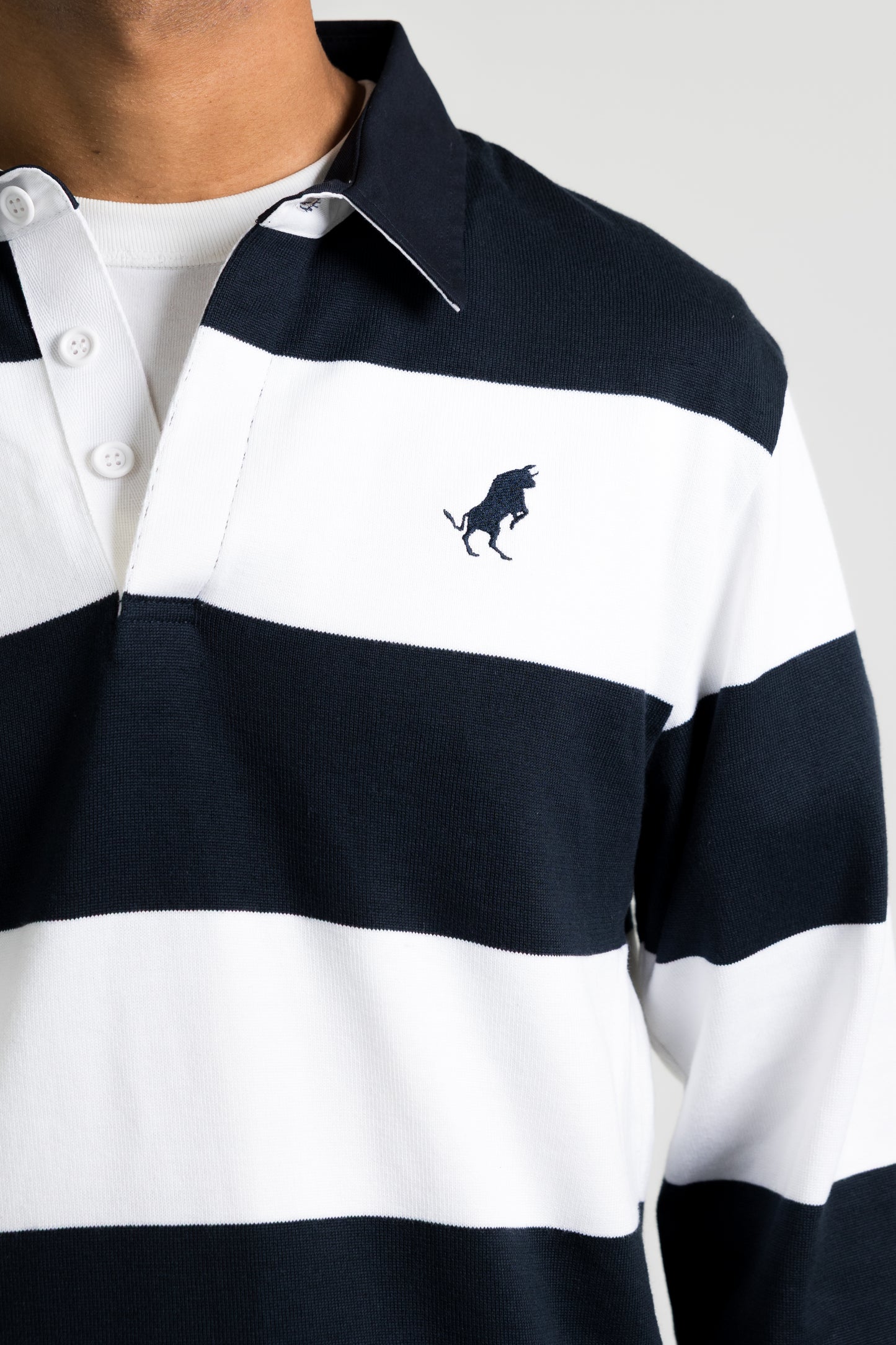 Slim Fit Rugby Navy/White