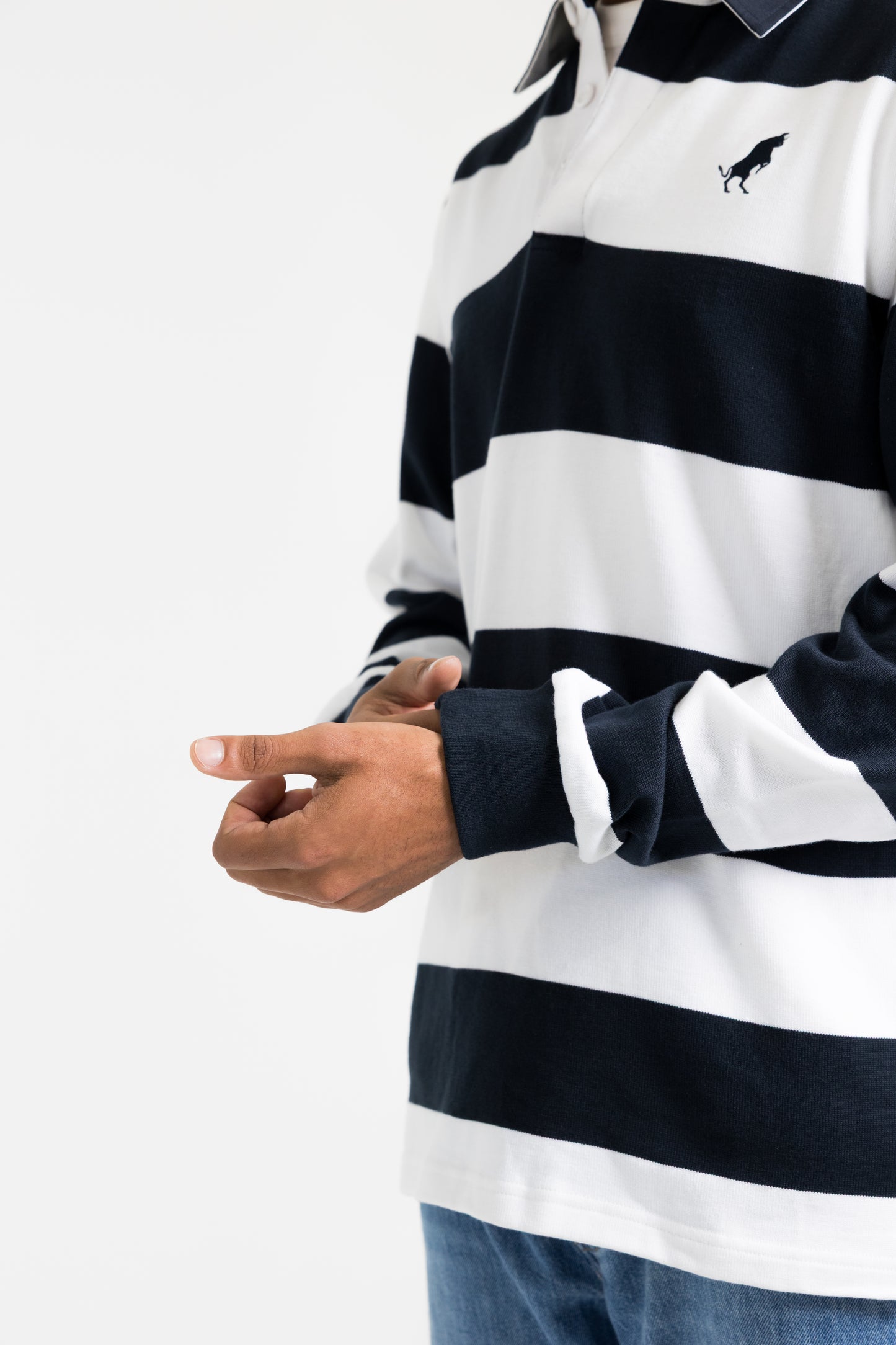 Slim Fit Rugby Navy/White