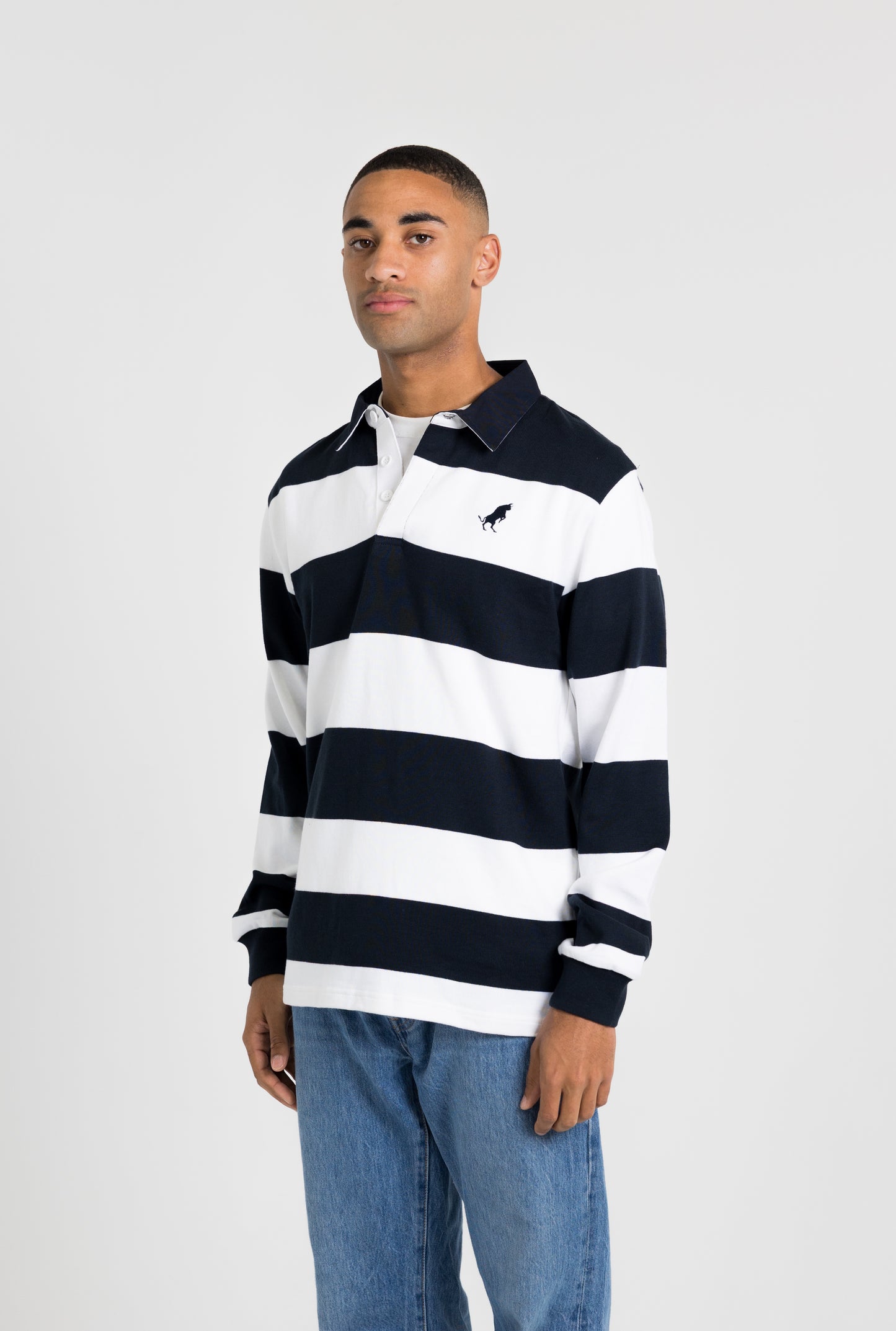 Slim Fit Rugby Navy/White