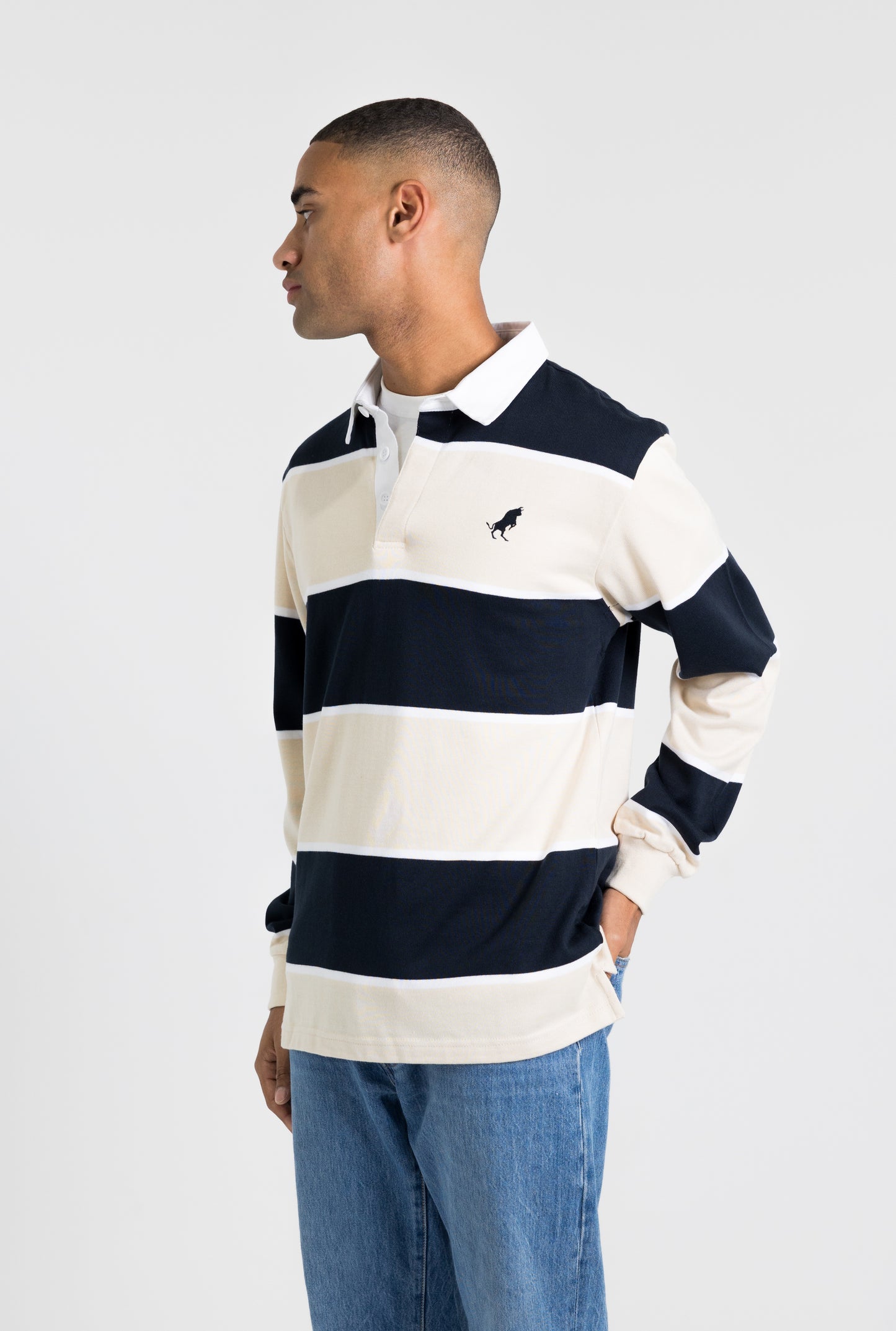 Slim Fit Rugby Navy/Bone