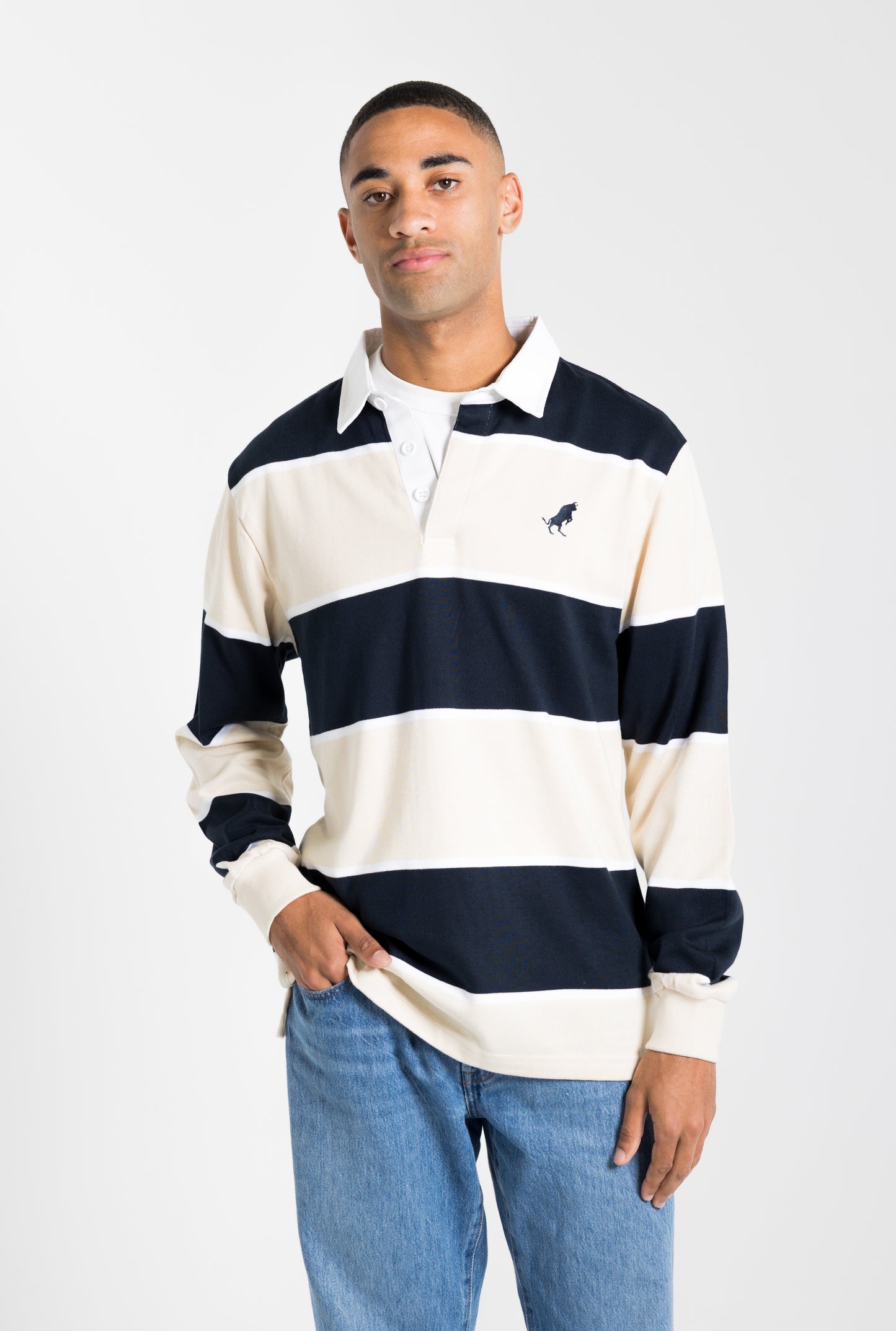 Slim Fit Rugby Navy/Bone